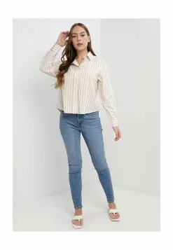 Old Navy Long-Sleeve Oversized Cropped Striped Boyfriend Shirt -Cykler Salgsbutik old navy 0022 9690716 4