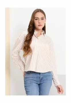 Old Navy Long-Sleeve Oversized Cropped Striped Boyfriend Shirt -Cykler Salgsbutik old navy 0023 9690716 5