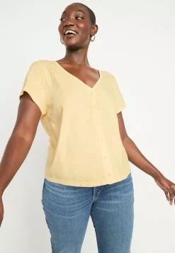 Old Navy Short Sleeves High Hip Henley Tee -Cykler Salgsbutik old navy 0120 4902116 4