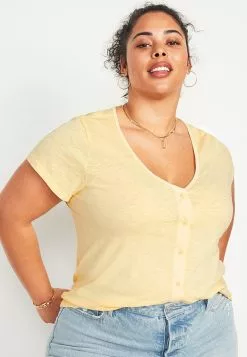 Old Navy Short Sleeves High Hip Henley Tee -Cykler Salgsbutik old navy 0122 4902116 6