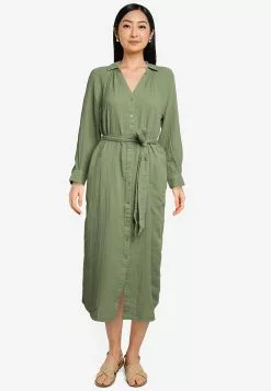 Old Navy Ls Tie Waist Shirtdress - Solid -Cykler Salgsbutik old navy 0226 2723006 4