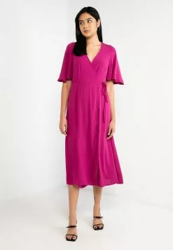 Old Navy Waist-Defined Flared-Sleeves Midi Wrap Dress