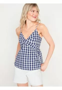 Old Navy Fitted Gingham Twist-Front Cami Top