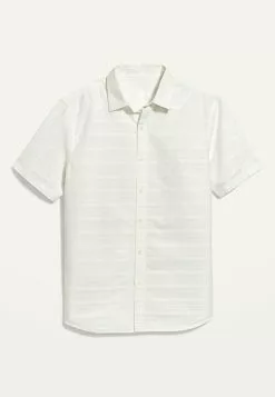 Old Navy Relaxed Fit Textured Cotton-Dobby Everyday Short Sleeves Shirt -Cykler Salgsbutik old navy 0466 8400426 4