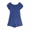 Old Navy Puff Sleeves Slub-Knit Romper