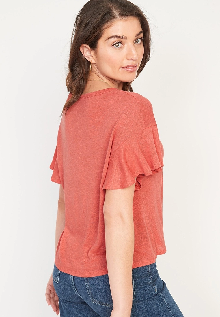Old Navy Linen Flutter Top 5 Old Navy Linen Flutter Top - Billede 3