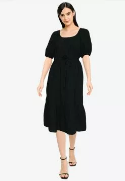 Old Navy Scoop Neck Tie Waist Midi Dress