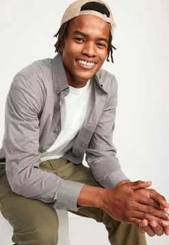 Old Navy Regular Fit Built-In Flex Everyday Poplin Shirt -Cykler Salgsbutik old navy 1415 4837995 3