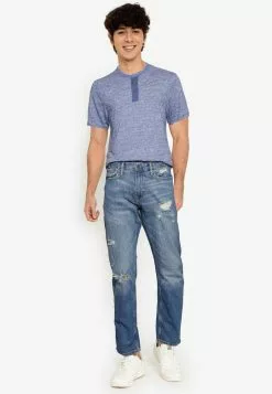 Old Navy Woven Placket Henley Tee -Cykler Salgsbutik old navy 1983 1878295 4