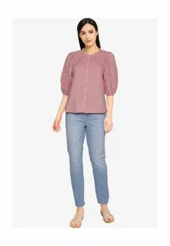 Old Navy Puff Sleeves Blouse with Lace Trim and Textured Polka Dots -Cykler Salgsbutik old navy 2837 4630506 4