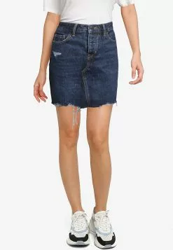 Old Navy Hr Rigid Mini Skirt Dark Wash Damage