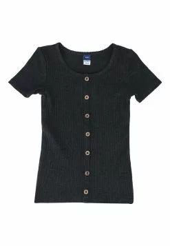 Old Navy Rib-Knit Button-Front Short-Sleeves Top