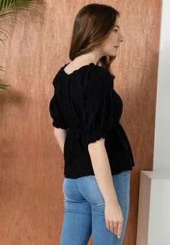 Old Navy Puff Sleeves Shirred Babydoll Blouse -Cykler Salgsbutik old navy 3359 9875626 6