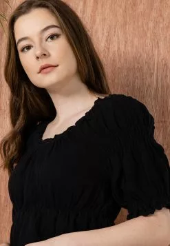 Old Navy Puff Sleeves Shirred Babydoll Blouse -Cykler Salgsbutik old navy 3362 9875626 7