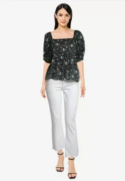 Old Navy Puff-Sleeves Smocked Floral-Print Swing Blouse -Cykler Salgsbutik old navy 3471 4971106 4