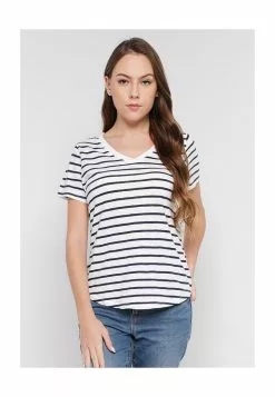 Old Navy EveryWear Striped Slub Knit V-Neck T-Shirt