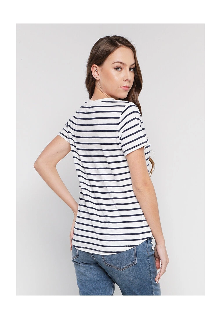 Old Navy EveryWear Striped Slub Knit V-Neck T-Shirt 4 Old Navy EveryWear Striped Slub Knit V-Neck T-Shirt - Billede 2