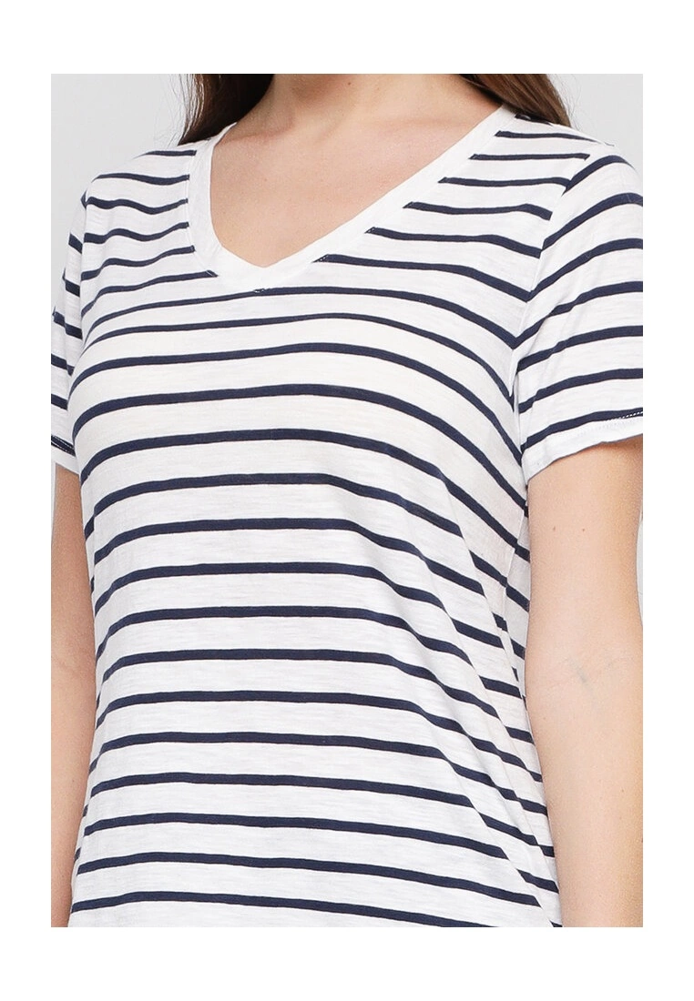 Old Navy EveryWear Striped Slub Knit V-Neck T-Shirt 5 Old Navy EveryWear Striped Slub Knit V-Neck T-Shirt - Billede 3