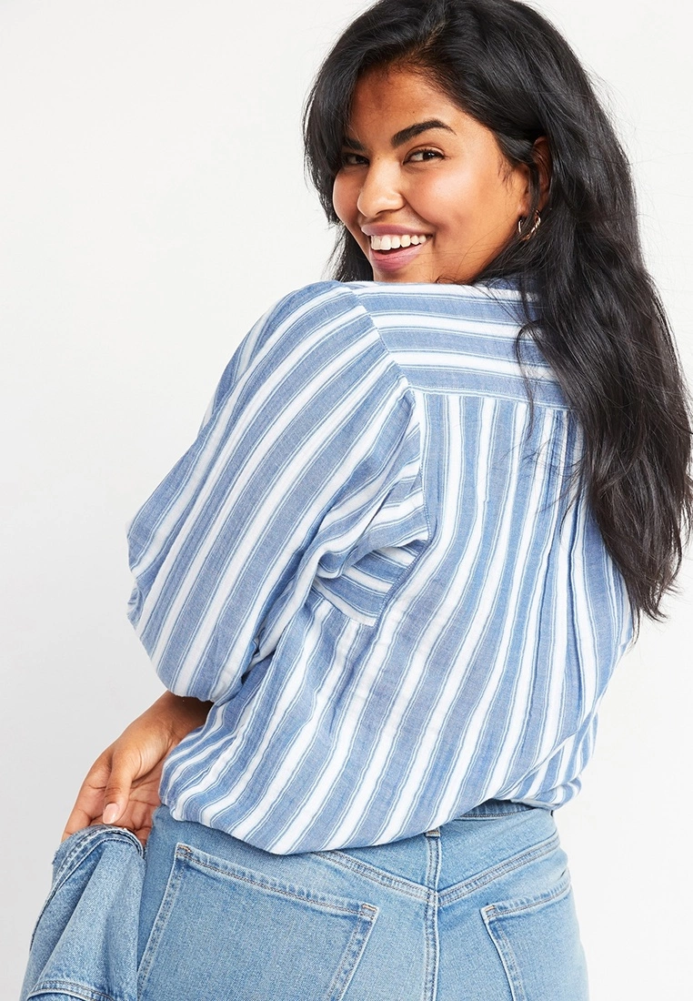 Old Navy Ls Oversized Popover Button Shirt - Y/D 4 Old Navy Ls Oversized Popover Button Shirt - Y/D - Billede 2