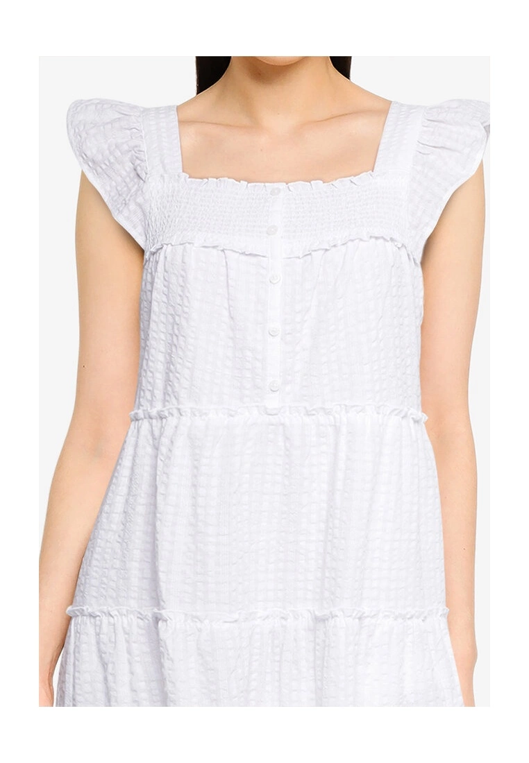 Old Navy Flutter Smocked Trapeze Midi Dress 5 Old Navy Flutter Smocked Trapeze Midi Dress - Billede 3