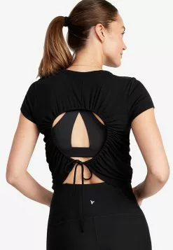 Old Navy UltraLite All-Day Open-Back Shirred Rib-Knit T-Shirt