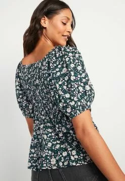 Old Navy Puff-Sleeves Smocked Floral-Print Swing Blouse -Cykler Salgsbutik old navy 4787 7781106 3