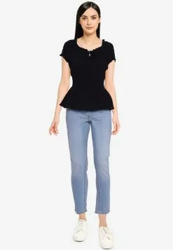 Old Navy Smocked Crinkle-Textured Short-Sleeves Peplum Top -Cykler Salgsbutik old navy 4794 8383695 4