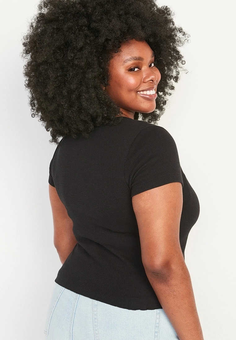 Old Navy Crop Waffle Tee 6 Old Navy Crop Waffle Tee - Billede 4