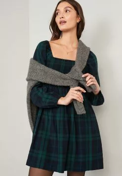 Old Navy Fit & Flare Plaid Smocked Cutout Seersucker Mini Dress -Cykler Salgsbutik old navy 5093 6929736 3