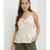 Old Navy Fitted Gingham Twist-Front Cami Top