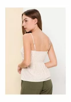 Old Navy Fitted Gingham Twist-Front Cami Top -Cykler Salgsbutik old navy 5257 6880716 6