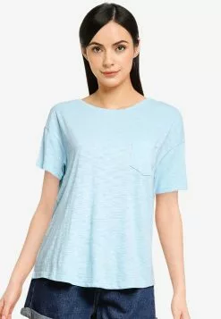 Old Navy Ss Easy Crew Pocket Tee Slub Solid