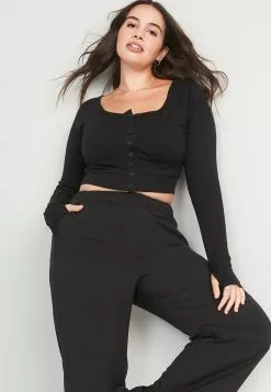 Old Navy UltraLite Rib-Knit Ultra-Cropped Cardigan Top -Cykler Salgsbutik old navy 5519 2678426 4