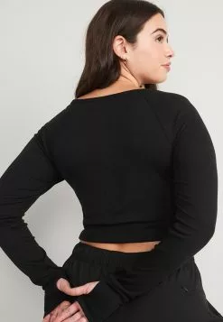 Old Navy UltraLite Rib-Knit Ultra-Cropped Cardigan Top -Cykler Salgsbutik old navy 5520 2678426 5