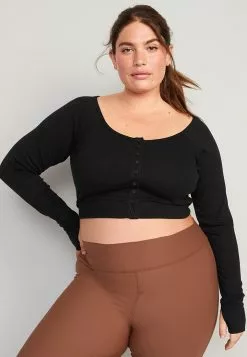 Old Navy UltraLite Rib-Knit Ultra-Cropped Cardigan Top -Cykler Salgsbutik old navy 5520 2678426 6