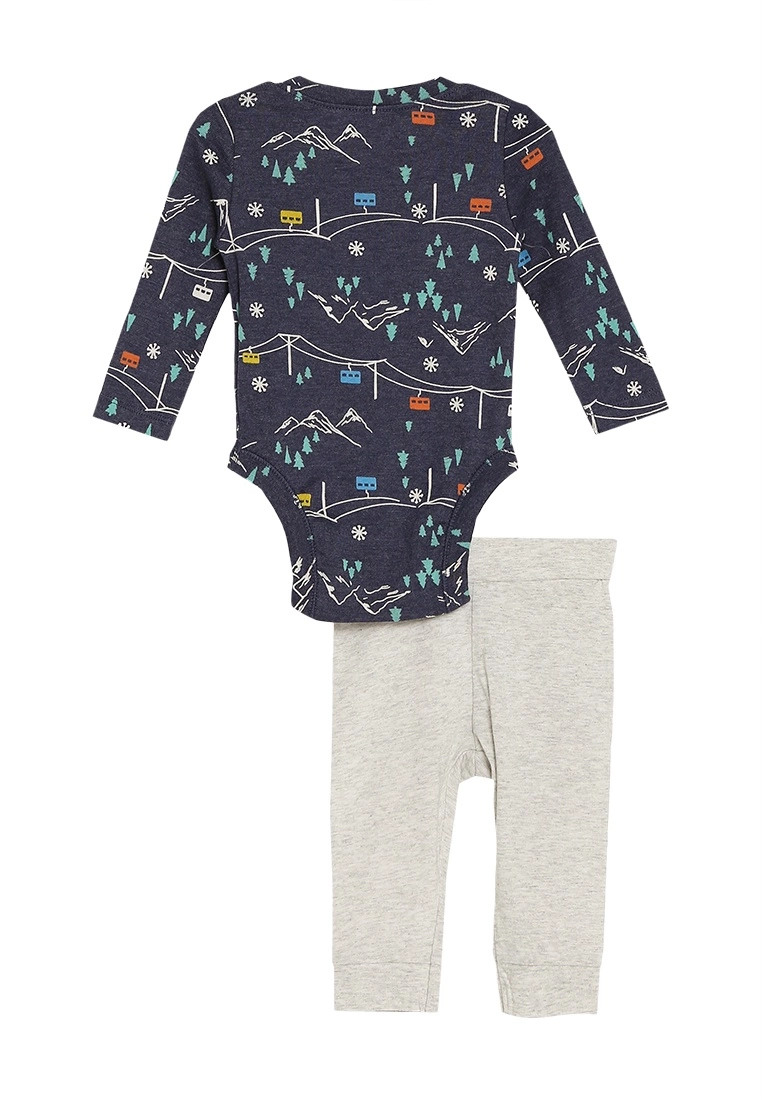 Old Navy Baby Henley Bodysuit and Leggings Set 4 Old Navy Baby Henley Bodysuit and Leggings Set - Billede 2