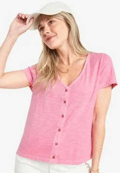 Old Navy Short Sleeves High Hip Henley Tee