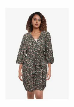 Old Navy Tie Waist Poet Mini Shirt Dress