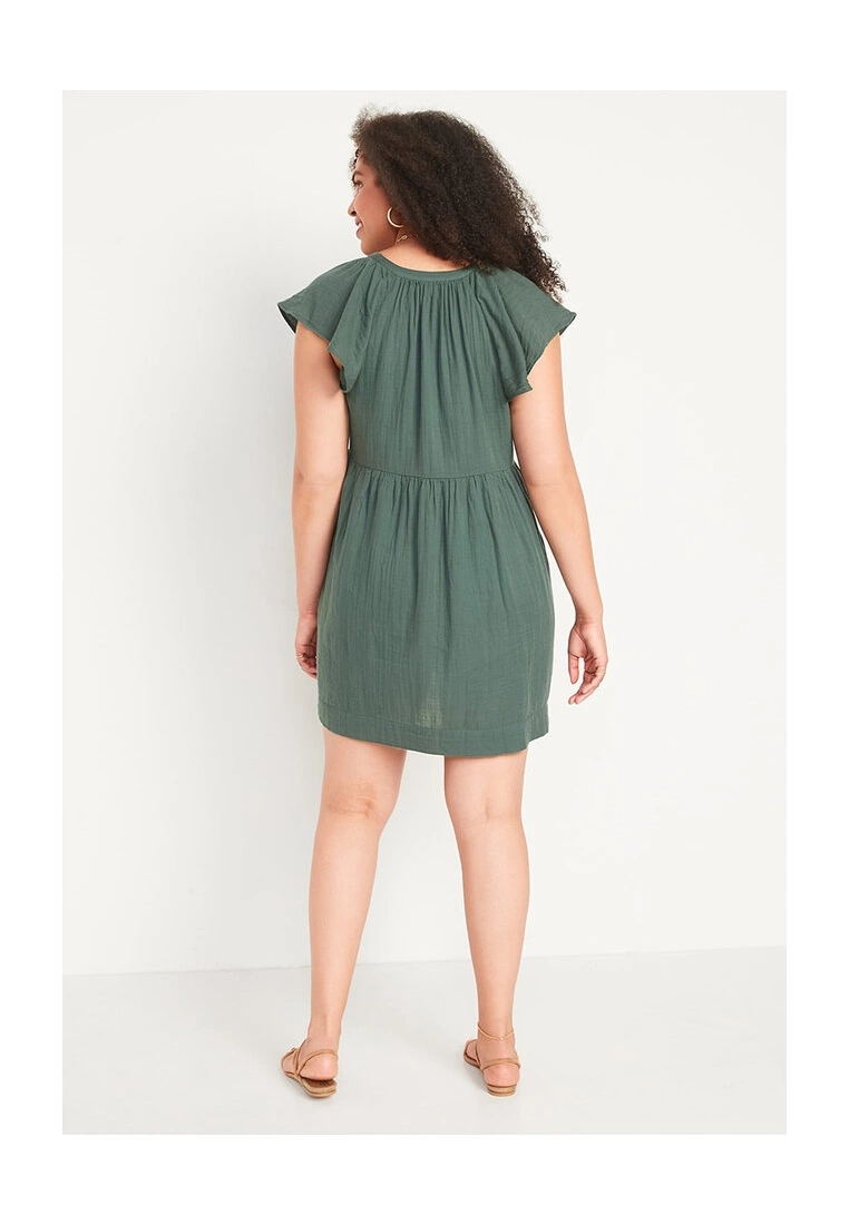 Old Navy Flutter Sleeves V Neck Mini Swing Dress 6 Old Navy Flutter Sleeves V Neck Mini Swing Dress - Billede 4