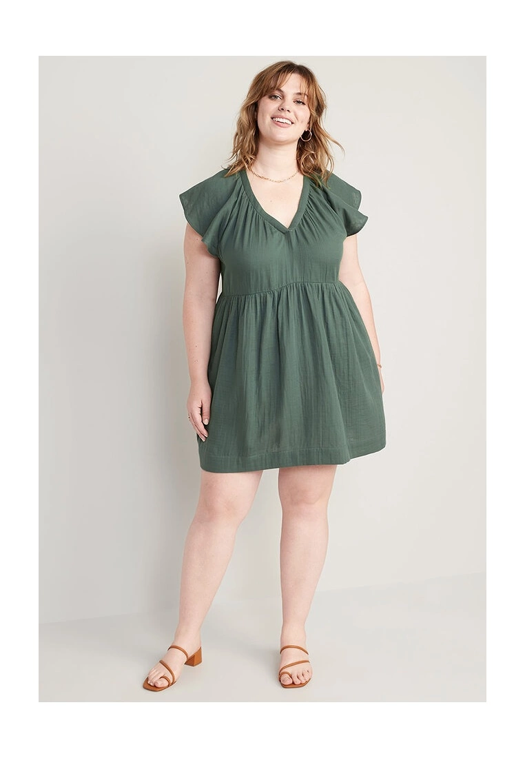 Old Navy Flutter Sleeves V Neck Mini Swing Dress 8 Old Navy Flutter Sleeves V Neck Mini Swing Dress - Billede 6