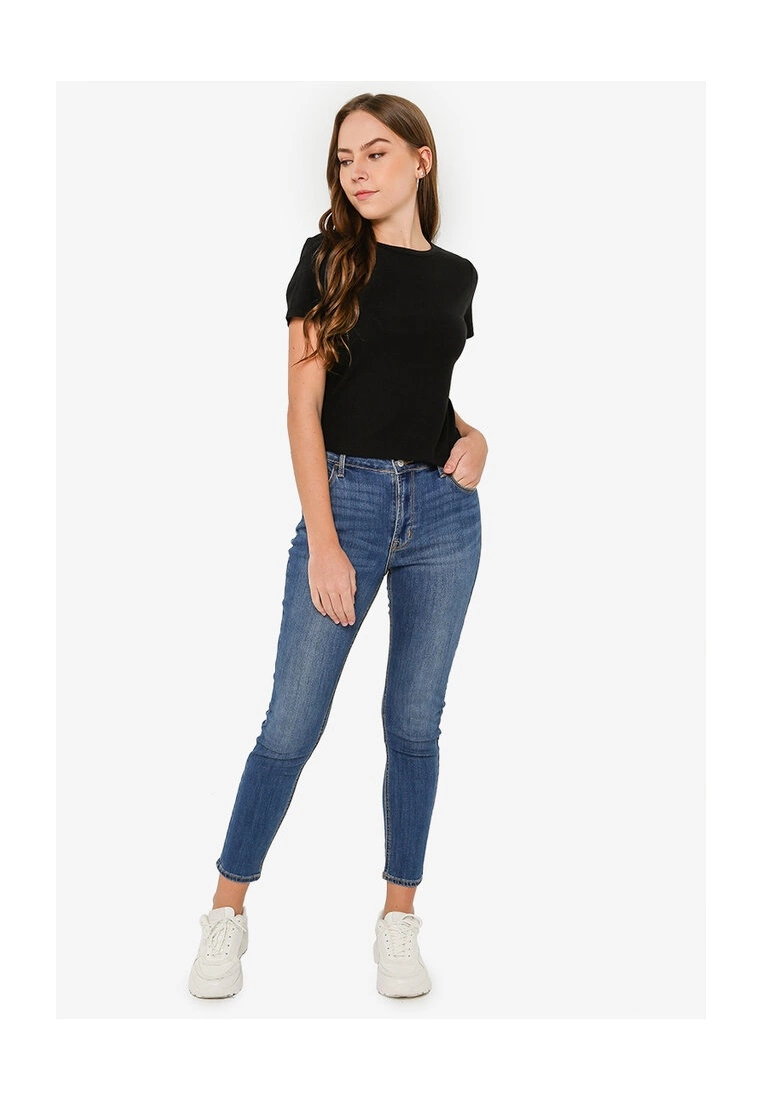 Old Navy Short Sleeves Cropped Slim Fit Rib Knit T-Shirt 6 Old Navy Short Sleeves Cropped Slim Fit Rib Knit T-Shirt - Billede 4