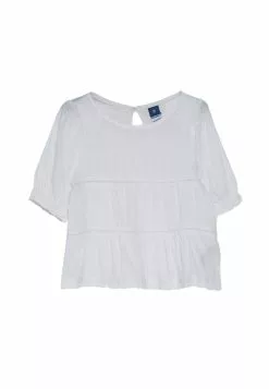 Old Navy Puff-Sleeve Tiered Babydoll Swing Blouse