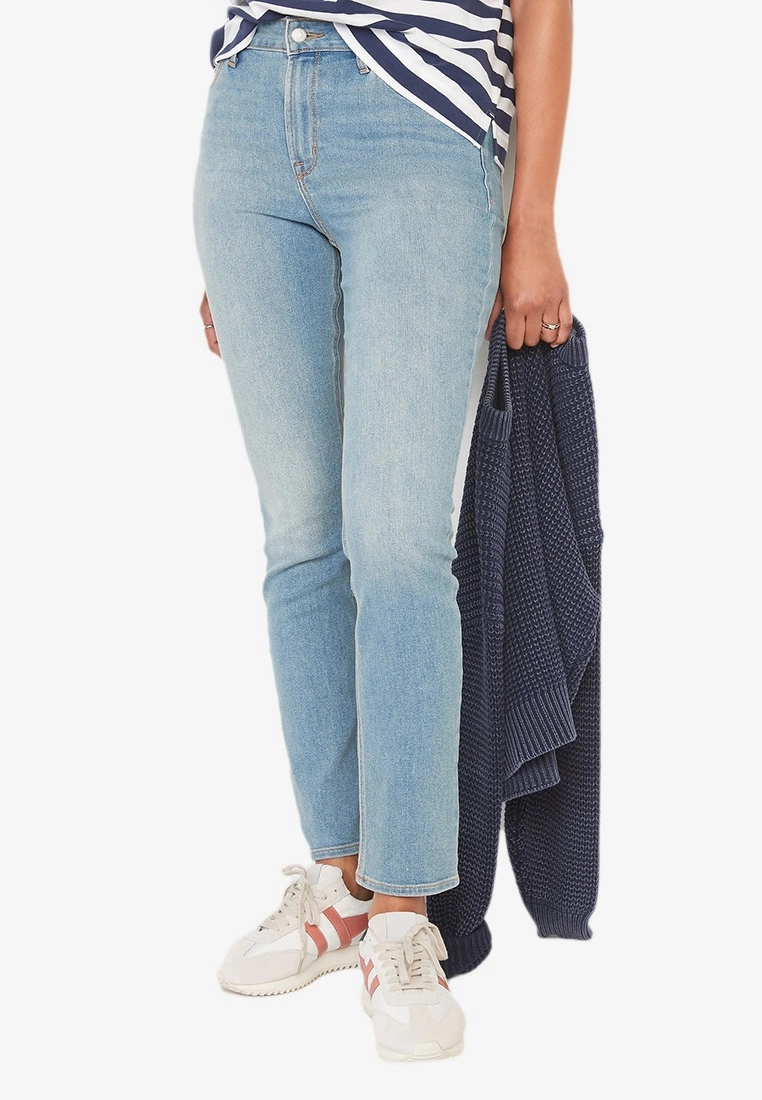 Old Navy High-Waisted Light-Wash Straight-Leg Jeans 3 Old Navy High-Waisted Light-Wash Straight-Leg Jeans