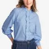 Old Navy Ruffle-Trimmed Striped Collarless Tuxedo Shirt 2 Old Navy Ruffle-Trimmed Striped Collarless Tuxedo Shirt -Cykler Salgsbutik old navy 7788 0339736 1