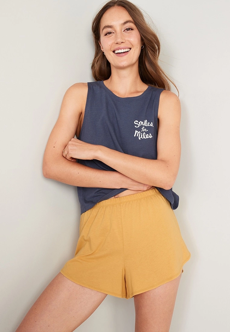 Old Navy 3.5" Inseam High-Waisted Sunday Sleep Dolphin-Hem Pyjama Shorts 5 Old Navy 3.5" Inseam High-Waisted Sunday Sleep Dolphin-Hem Pyjama Shorts - Billede 3