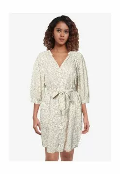 Old Navy Tie Waist Poet Mini Shirt Dress