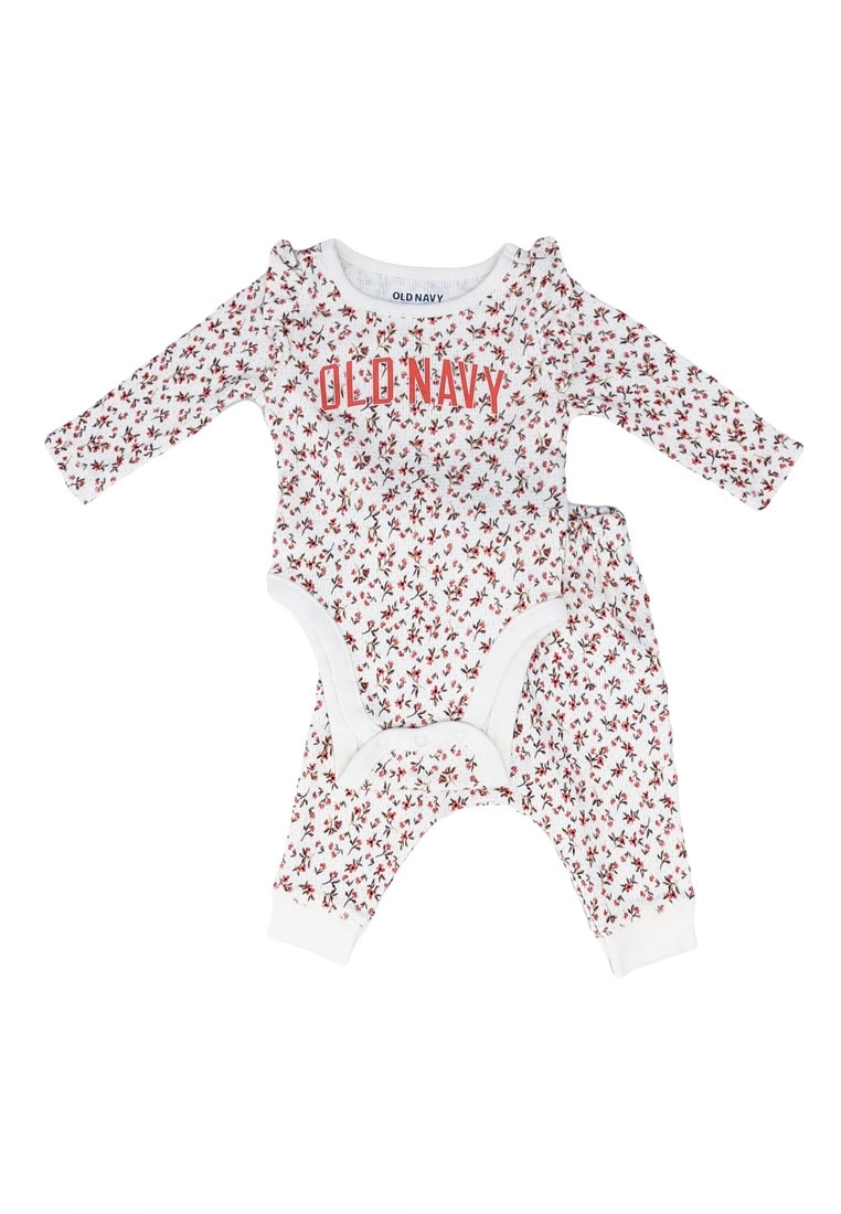 Old Navy Waffle Texture Bodysuit & Pants Set 3 Old Navy Waffle Texture Bodysuit & Pants Set