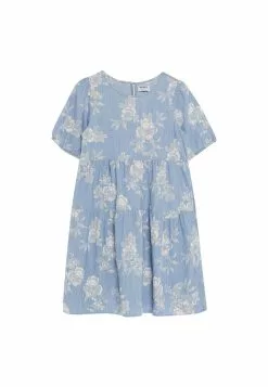 Old Navy Short-Sleeves Tiered Floral Chambray All-Day Dress