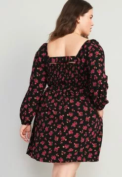 Old Navy Fit & Flare Puff-Sleeves Floral Smocked Mini Dress -Cykler Salgsbutik old navy 9086 9402936 7