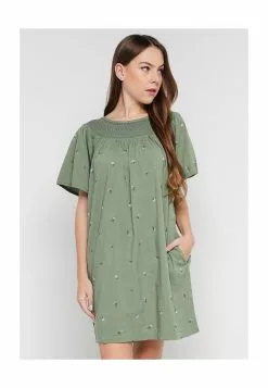 Old Navy Flutter Sleeves Smocked Floral Embroidered Mini Swing Dress